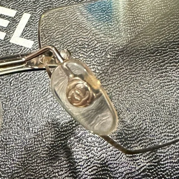 CHANEL Double CC Vintage Rare Silver Rimless Sunglasses - Picture 8 of 13